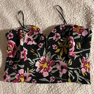 Flowery tube crop top